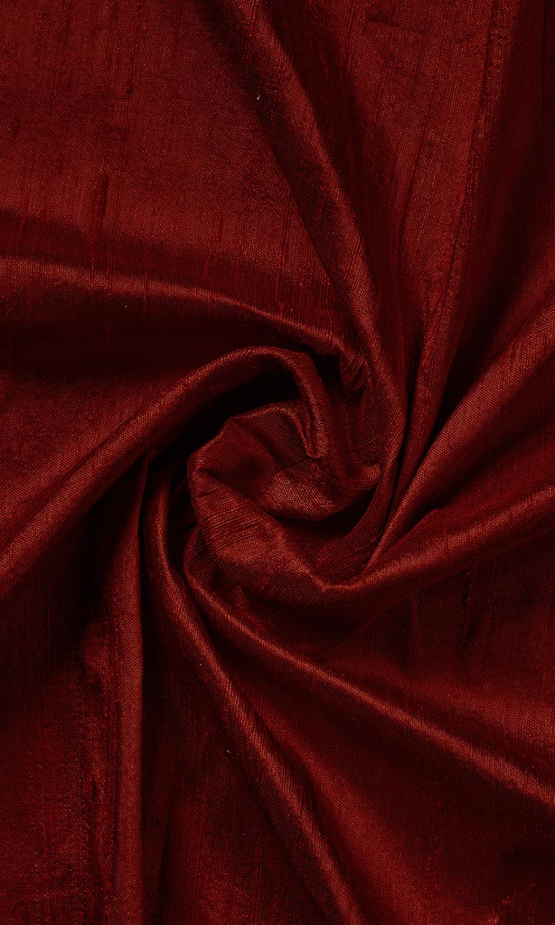'Mathura' Dupioni Silk Fabric Sample (Maroon/ Burgundy Red)
