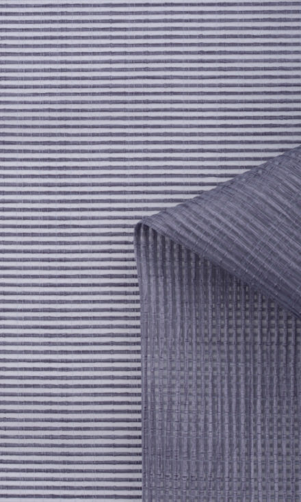 'Metal Chi' Sheer Striped Window Roman Blinds (Purple-Grey)