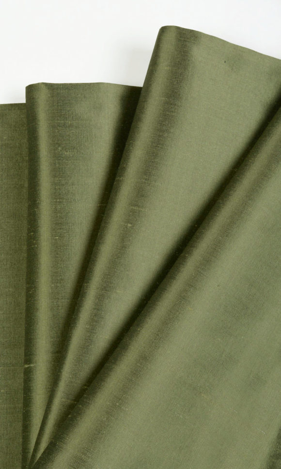 'Terra' Made to Measure Silk Drapes/ Shades (Olive Green)
