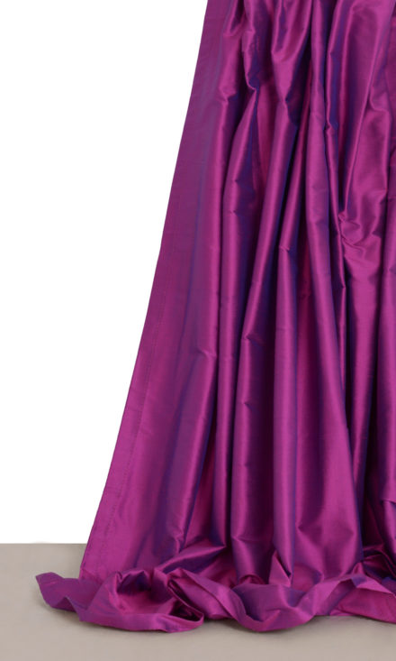 'Prugna' Silk Pinch Pleat Drapery (Fuchsia Pink/ Purple)