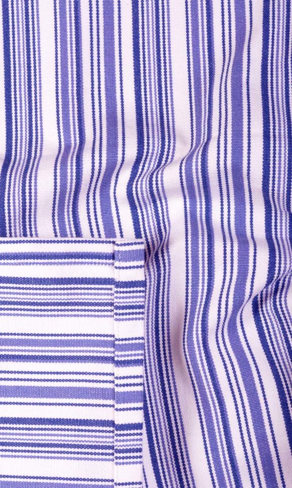 'Marinha' Striped Cotton Roman Shades (Violet/ Purple/ White)