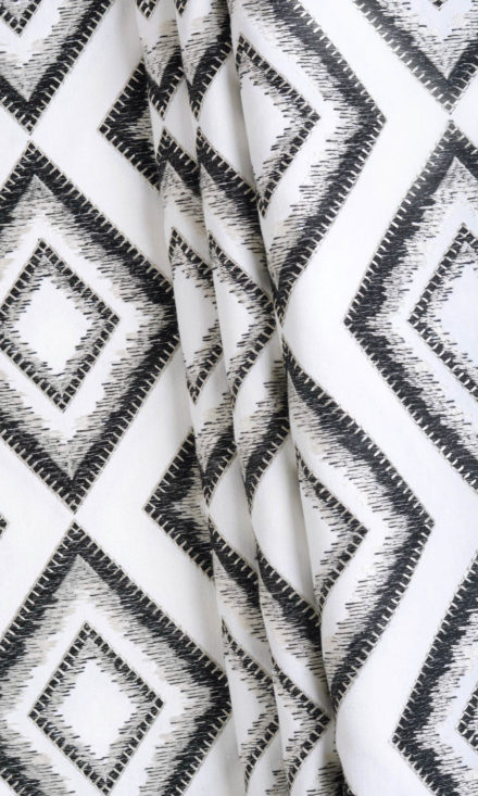 Shop Geometric Patterned Window Blinds Online I White/ Black I Spiffy ...