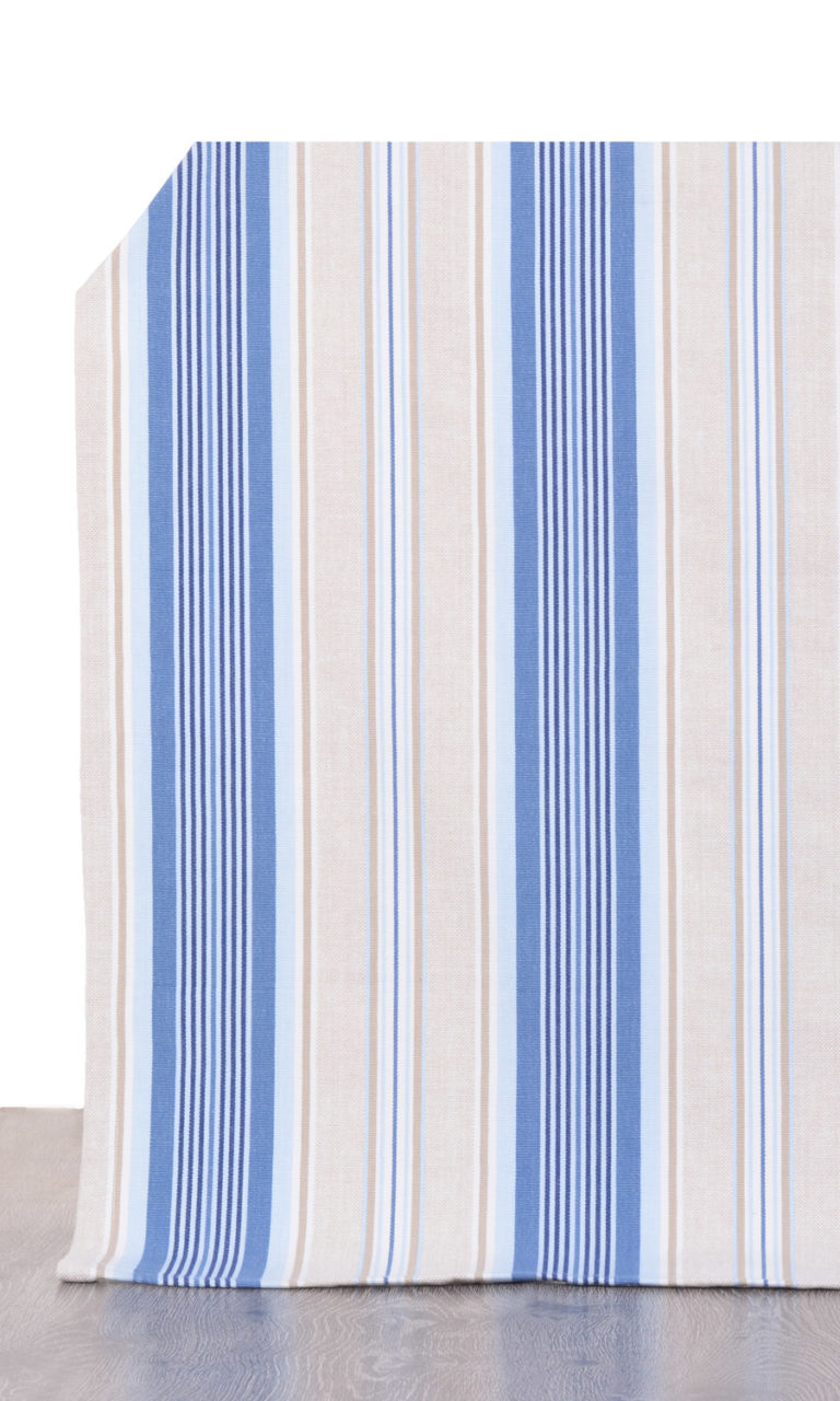 Barcode Striped Pattern Custom Curtains Online I Blue/ Beige I Spiffy ...