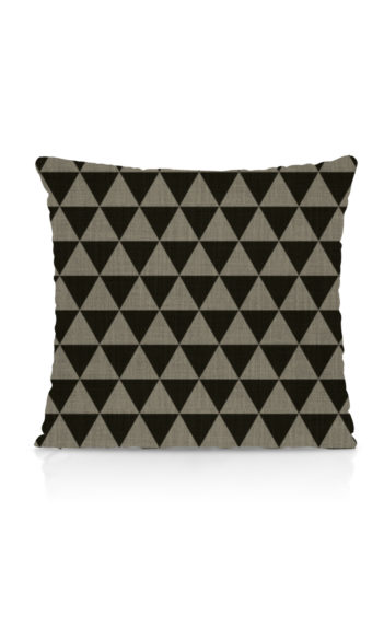 'Triagonal Zeal' Geometrical Print Curtains (Black/ Stone Grey)