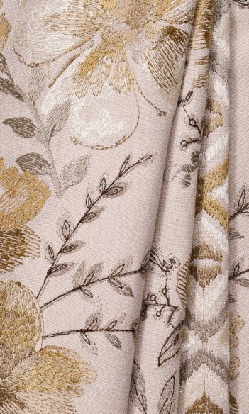 'Winter Whisper' Custom Window Fabric Sample (Beige/ Brown/ Gray)