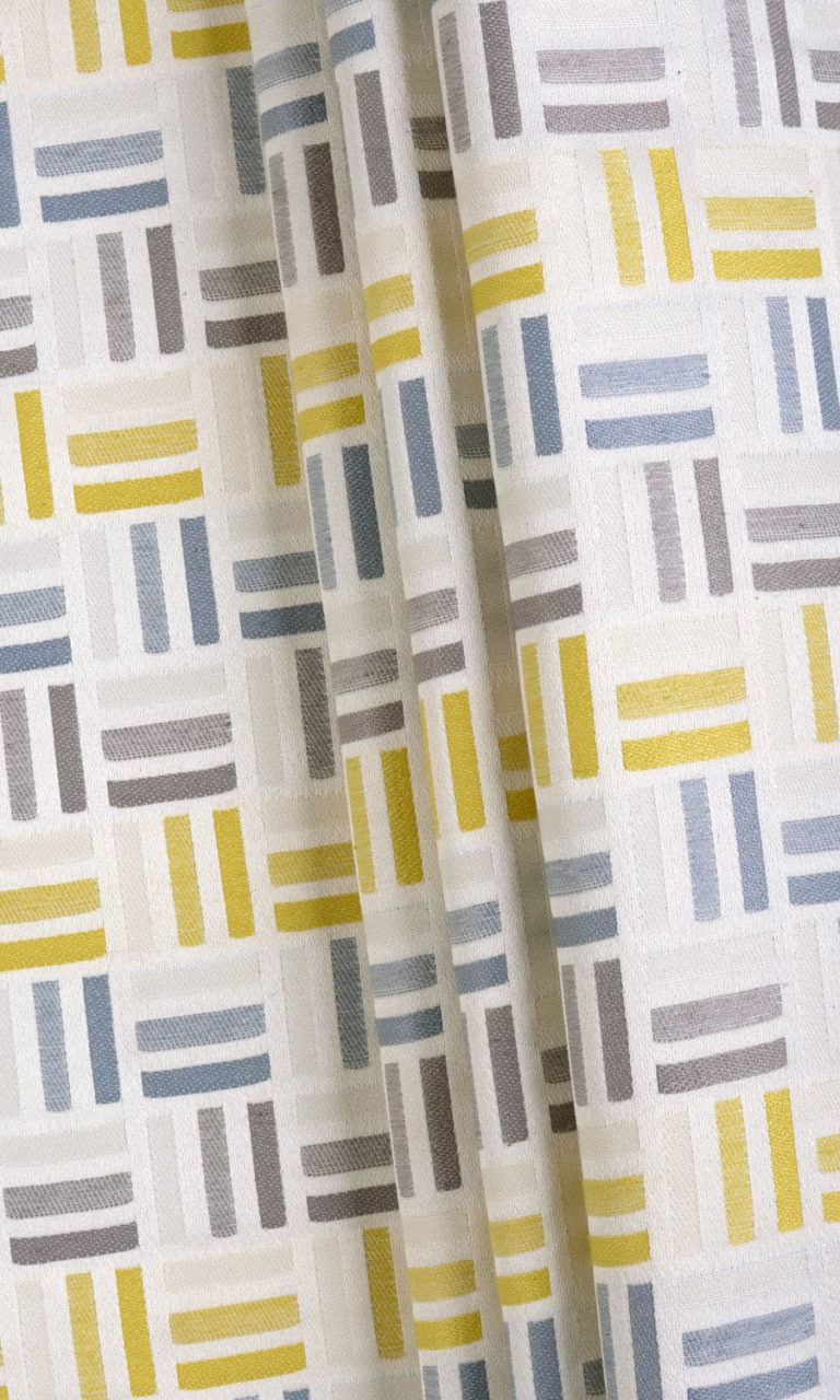 'Ramus' Woven Geometric Blinds (Yellow/ Steel Blue/ Grey)