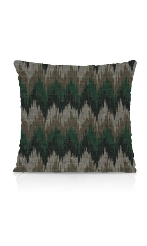 'Dover Mist' Chevron Patterned Ikat Roman Shades (Green)