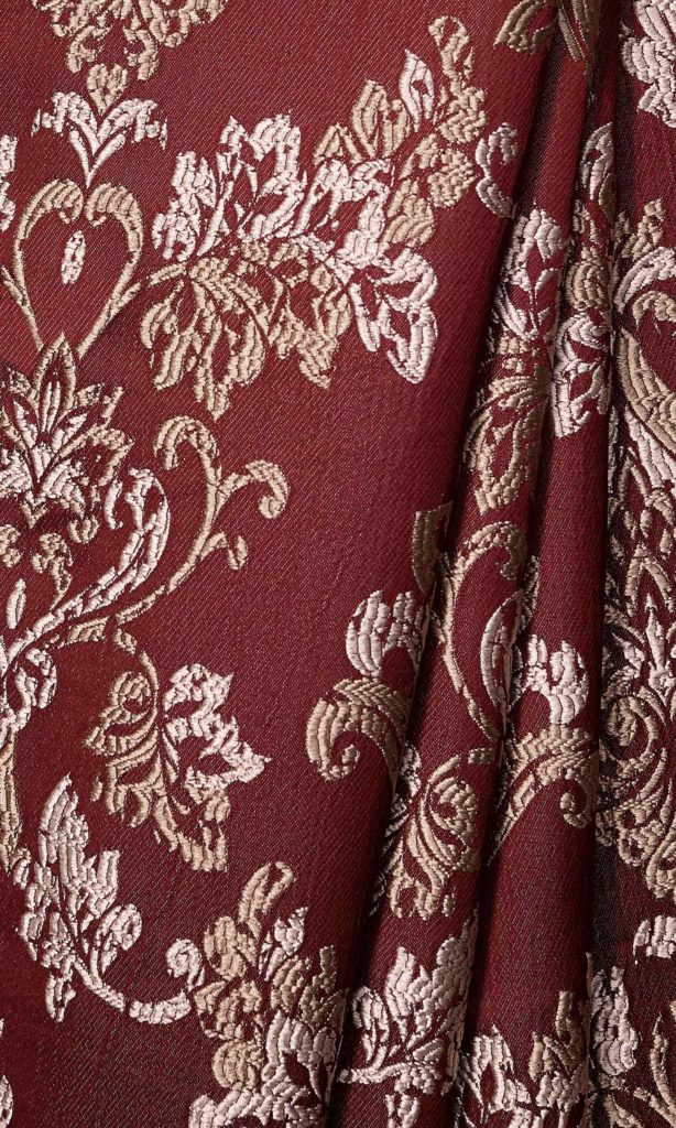 'Trieste' Fleur De Lis Patterned Fabric Sample (Red)