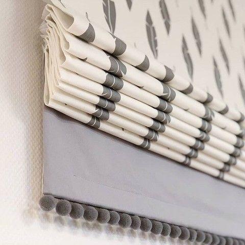 Roman Blinds With Pom Pom Trim