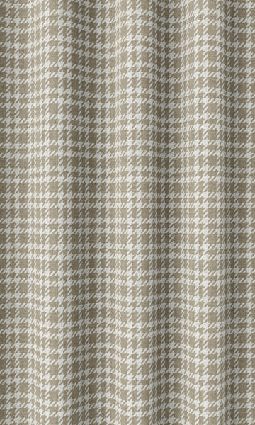 Brown Checked Extra Wide Custom Curtains