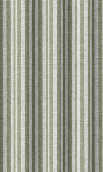 Pink, Lime Green Stripe On Cream Ticking Fabric