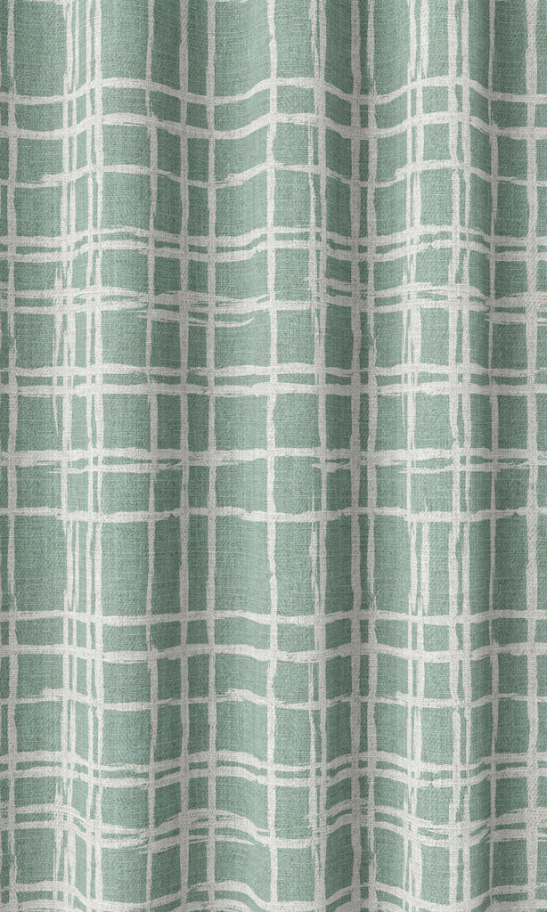 'February Morn' Abstract Print Curtains (Duck Egg Blue/ White)