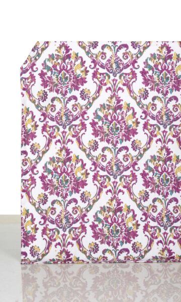 Floral Damask Printed Custom Curtains & Roman Shades