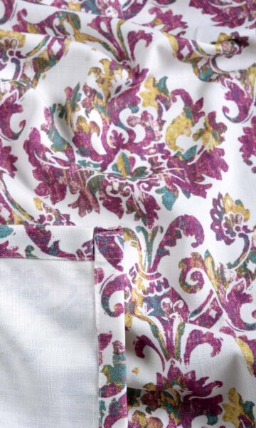 Hemming of Floral Damask Fabric