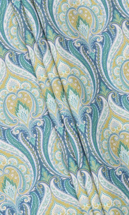 'Zuber' Floral Damask Roman Blinds (Blue/ Green)