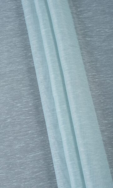 'Spring Sky' Textured Sheer/ Voile Bespoke Drapes (Light Blue) - Image 3