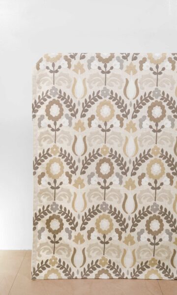 'Cozy' Fabric by the Yard (Beige/ Brown/ White)