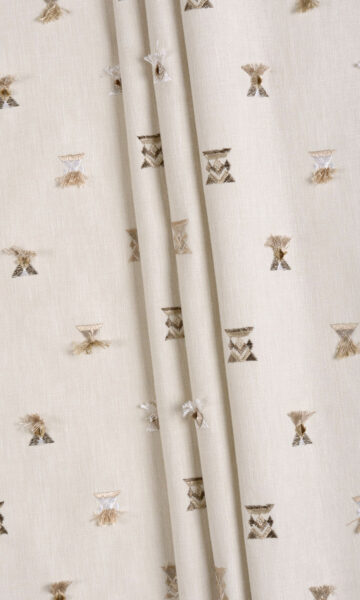 'Patroon' Fabric Swatch (Beige/ Brown/ White) - Image 4