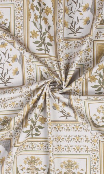 'Advika' Fabric by the Yard (Grey/ Yellow) - Image 3