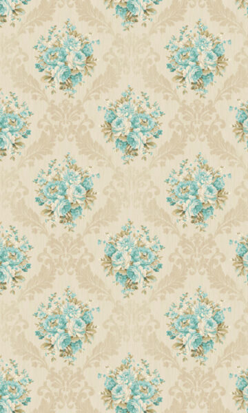 'Half Moon Caye' Floral Dimout Bespoke Curtains (Blue/ Ivory) - Image 3