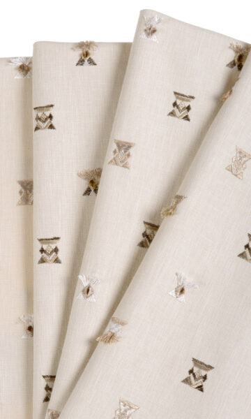 'Patroon' Fabric Swatch (Beige/ Brown/ White) - Image 3